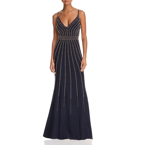 AQUA Dresses & Skirts - Avery G LONG V NECK W BEADING GOWN AQUA Dresses & Skirts - Avery G LONG V NECK W BEADING GOWN